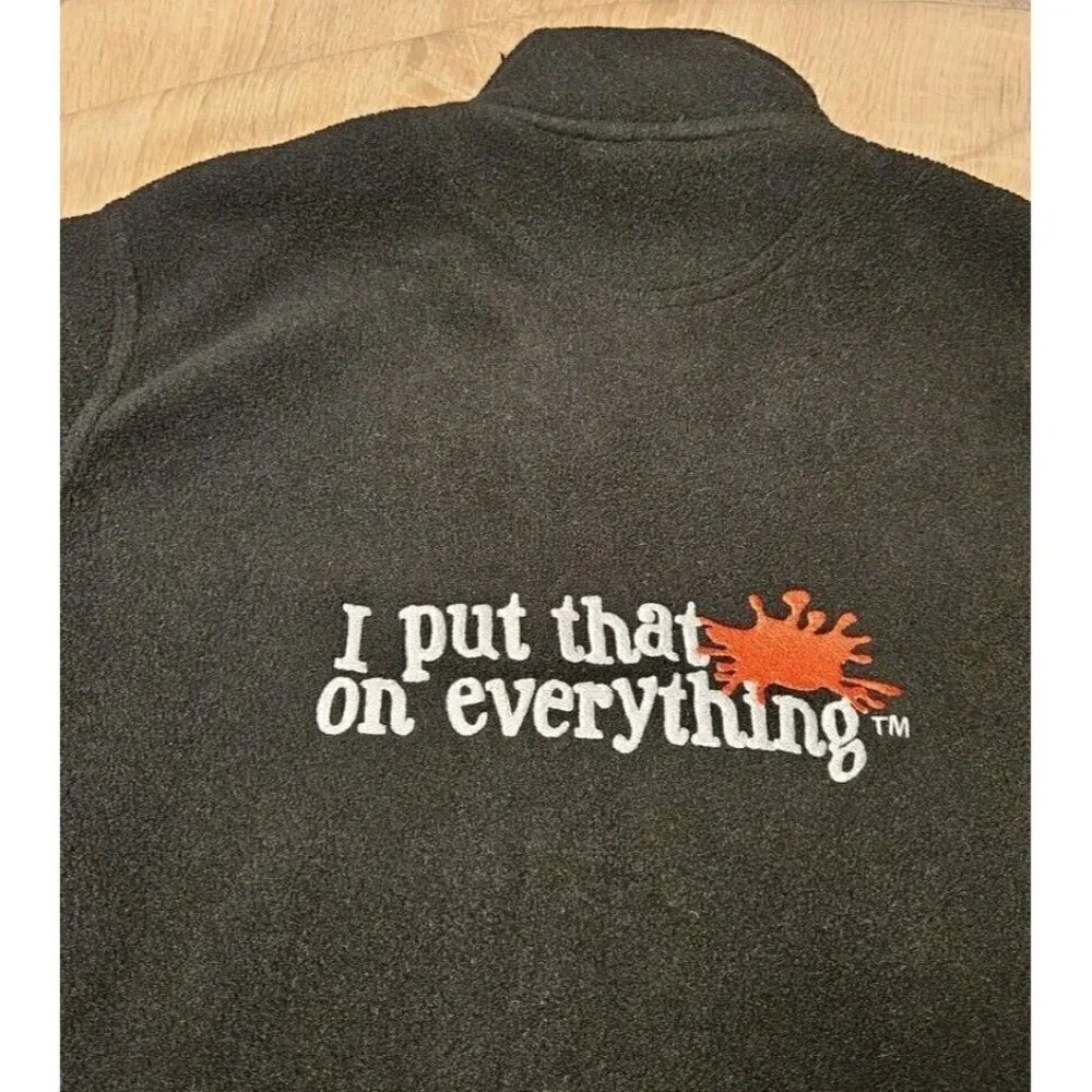 Franks Red Hot Black Fleece Jacket Sz S Mens I Put That # On Everything